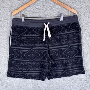 Chubbies Shorts Lounge Wear Mens Large Black Terry Aztec Pattern Soft 7 Inch